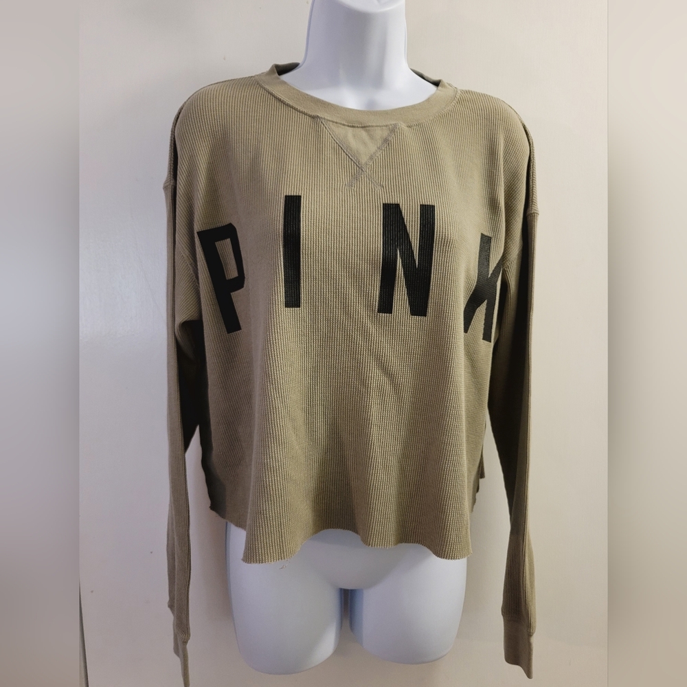 Victoria's Secret Pink crop top sz S olive
